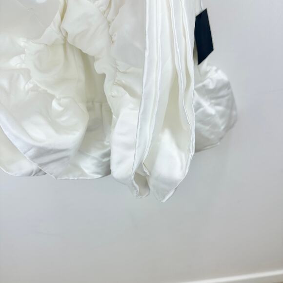 Lulus Superb Aura White Ruffled Drop Waist Mini Dress Bubble Hem Party XS NWT - Picture 12 of 13